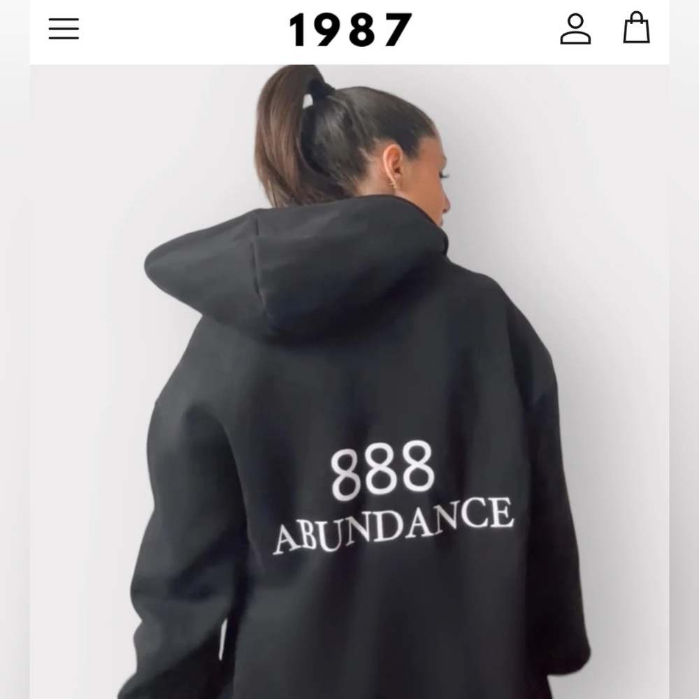 1987 The 888 zip up hoodie in blackout 1987active shop1987
